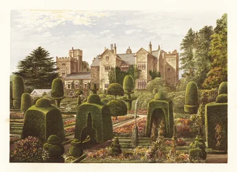 Levens Hall, Cumbria, Inghilterra, 1880