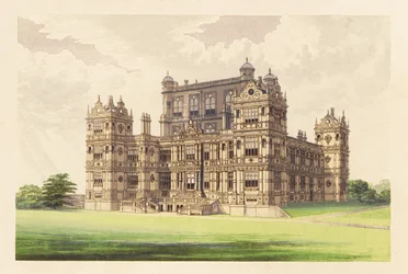 Wollaton Hall, Nottingham, Inghilterra, 1880 (incisione)