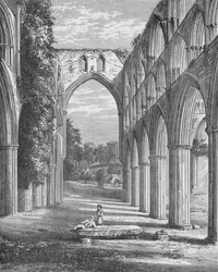 Coro, guardando a Nord, Abbazia di Rievaulx