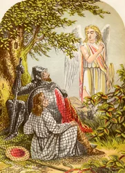 Cristiano e Speranzoso catturati nella rete, da Il progresso del pellegrino di John Bunyan, pubblicato c.1880