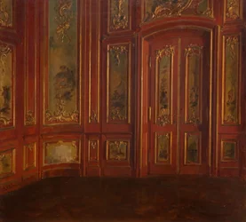 Interno di una stanza con pannelli rococò, 1896