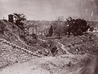 Rovine del ponte ferroviario R & P, Richmond, ca. 1865
