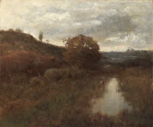 Paesaggio autunnale e piscina