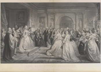 Alexander Hay Ritchie - La corte repubblicana (Il giorno del ricevimento di Lady Washington) dopo Daniel Huntington