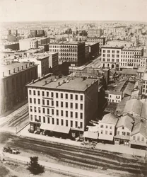 Vista nord-nord-ovest dalla cupola del tribunale a Chicago, 1858