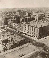 Vista nord-ovest dalla cupola del tribunale a Chicago, 1858