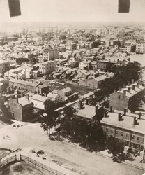 Vista sud-ovest dalla cupola del tribunale a Chicago, 1858