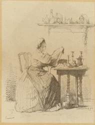 Cameriera che lucida il tavolo