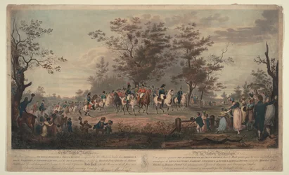 Principe Reggente, Guglielmo III di Prussia, Alessandro I, Generale Blücher e Hetman Platov rivedono le truppe