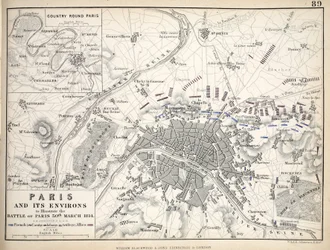 Mappa di Parigi e dei suoi dintorni, pubblicata da William Blackwood and Sons, Edimburgo e Londra