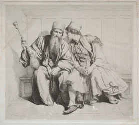 Giovane greco in conversazione con un sacerdote
