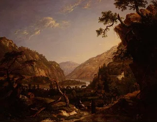 Paesaggio fluviale roccioso nel Tirolo