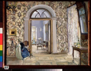 La sala di ricevimento della villa Belkino della famiglia Obninski