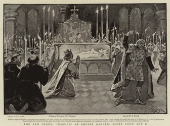 La nuova opera, Harold, al Convent Garden, scena dall