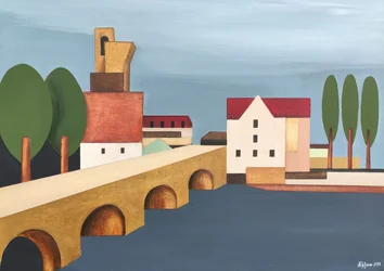 Città geometrica sul fiume