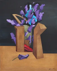 Esplosione geometrica viola