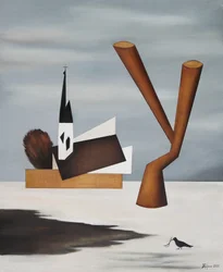 Paesaggio surreale con una chiesa