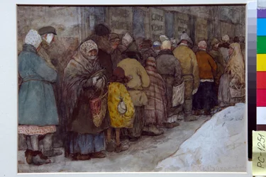 Coda in Russia durante la carestia del 1920-1921, circa 1921 - 22 x 29,5 cm