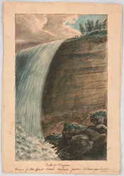 Cascate del Niagara. Vista della grande piazzola ripresa dal basso, vedi Foresters, una poesia LCCN2016648705