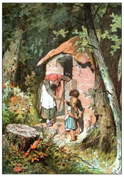 Illustrazione per Hansel e Gretel dei fratelli Grimm, 1899 circa (stampa offset)