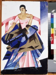 Costume teatrale per il personaggio di Giulietta nella pièce "Romeo e Giulietta" di William Shakespeare. Gouache di Alexandra Alexandrovna Exter, 1921, Museo d
