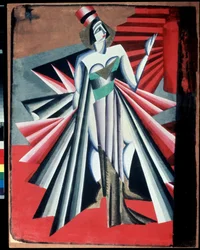 "Personaggio di Herodia" Costume per i personaggi della pièce "Salomè" di Oscar Wilde. Gouache di Alexandra Alexandrovna Exter (1882-1949) 1917 Museo Centrale Statale A. Bakhrushin del Teatro, Mosca, Russia