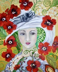 Donna elegante: sogno floreale
