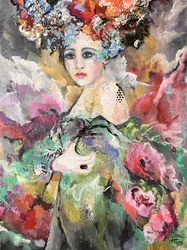 Ritratto floreale etereo