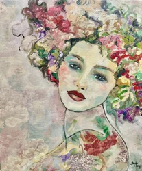 Ritratto di donna con fiori