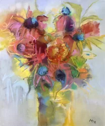 Bouquet astratto dai colori vivaci