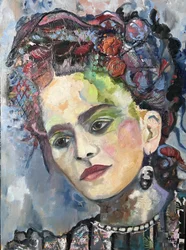 Ritratto floreale dai colori vivaci