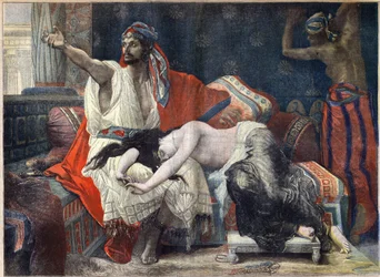 Thamar (Tamar) piange sul grembo di Absalom dopo essere stata violentata dal fratello Amnon