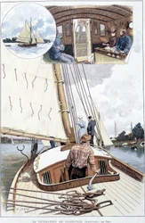 Gita in barca ad Argenteuil - disegno di Brun