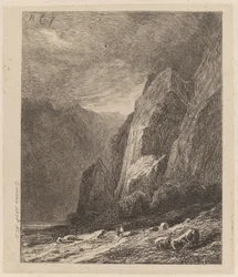 Scogliere in una tempesta