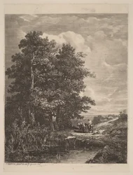 Cavalieri presso uno stagno