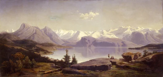 Paesaggio svizzero con lago