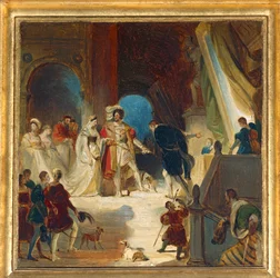 Francesco I e la sua corte ricevono dall