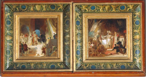 Francesco I e la sua corte ricevono opere dall