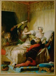 Scena del massacro di San Bartolomeo nella camera da letto della regina di Navarra ...