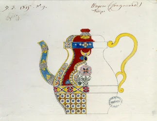 Teiera turca. Disegno di Alexandre Evariste Fragonard (1780-1850). Sèvres, Manifattura di Porcellane