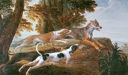 La caccia al lupo, circa 1720