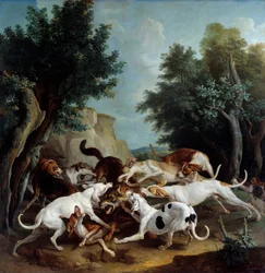 Caccia al lupo, 1725, sole. 3,36 x 3,32 m, renna, Musée des Beaux-Arts