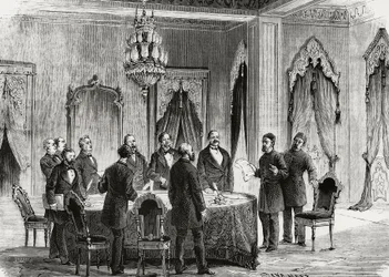 Conferenza di Costantinopoli, dicembre 1876, incisione, Turchia