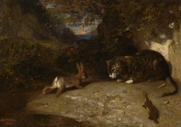 Gatto, donnola e coniglio, 1836