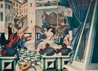 (dettaglio) Decorazione Murale in una Sala da Concerto in una Casa Privata, c1927