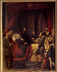 La morte del re di Francia Enrico IV (1553-1610), il suo corpo è esposto al Louvre