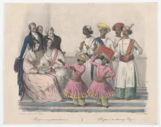Bayees o ragazzi danzanti, da Ventiquattro tavole illustrative dei costumi indù ed europei, 1832