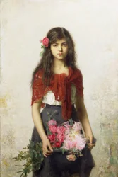 Giovane ragazza con fiori