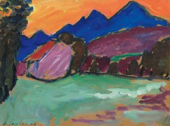 Sera rossa - Montagne blu