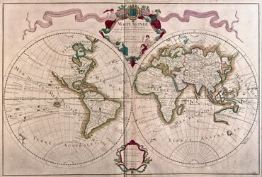 Il mondo, di A.H. Jaillot in "Atlas Français" - Parigi